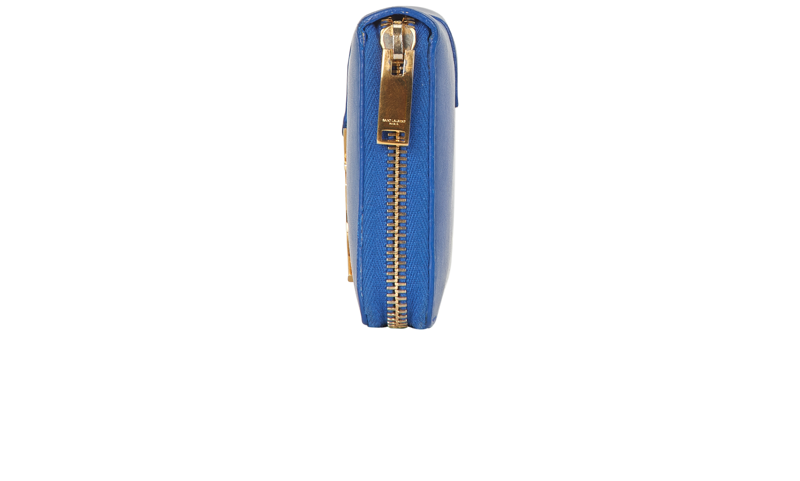 Saint Laurent Continental Zip Wallet, &pound;210, Accessories, Blue, Leather, Bottom view